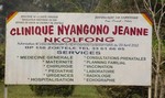 PAC  la Clinique de NYANGONO JEANNE  NKOLFONG (Sud,Cameroun)